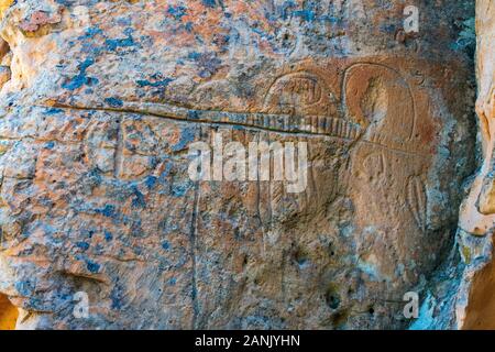 Hickison Petroglyphen Erholungsgebiet und interpretierende Site Stockfoto