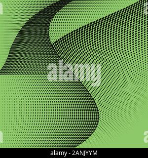 Abstrakte monochrome Rasterungsmuster. Weiche dynamische Linien. Vector Illustration mit Punkten Stock Vektor