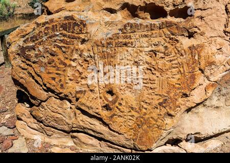 Hickison Petroglyphen Erholungsgebiet und interpretierende Site Stockfoto