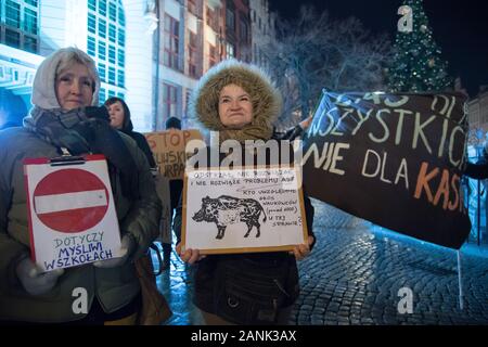 Anti Jagd protestieren in Danzig, Polen. 14. Januar 2020 © wojciech Strozyk/Alamy Stock Foto Stockfoto