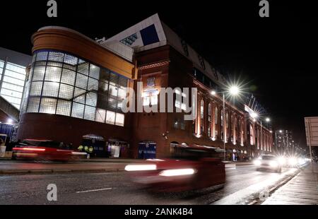 Einen allgemeinen Überblick über das Ibrox Stadium vor der William Hill schottischen Pokalspiel zwischen dem Förster und Stranraer. Stockfoto