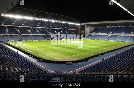 Einen allgemeinen Überblick über das Ibrox Stadium vor der William Hill schottischen Pokalspiel zwischen dem Förster und Stranraer. Stockfoto