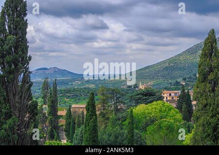 Panorama von Rom Umgebung in der Nähe von Tivoli und der Villa D'Este Stockfoto