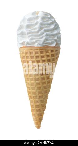 Vorderansicht des Ice Cream Wafer Kegel isoliert auf weißem Stockfoto