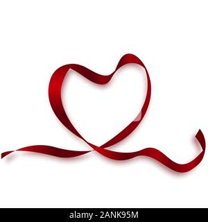 World Heart Day Hintergrund. Realistische Satinband Herz mit World Heart Day label. Vector Illustration. Medizinische Kenntnisse tag Konzept Stock Vektor