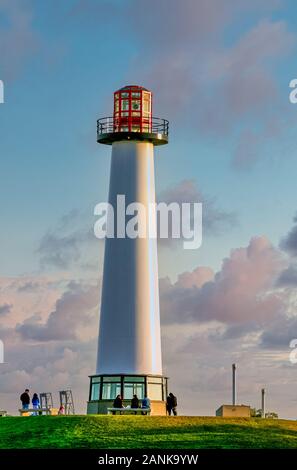 Long Beach Leuchtturm in der Dämmerung Stockfoto