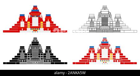 Calakmul Mexiko in der Ansicht von vorn Stock Vektor
