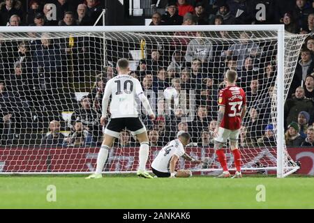 London, Großbritannien. 17. Jan 2020. LONDON, ENGLAND - 17.Januar Anthony Knockaert von Fulham zählen seine Mannschaften erste Ziel während der Sky Bet Championship Match zwischen Fulham und Middlesbrough im Craven Cottage, London am Freitag, den 17. Januar 2020. (Credit: Jacques Feeney | MI Nachrichten) das Fotografieren dürfen nur für Zeitung und/oder Zeitschrift redaktionelle Zwecke verwendet werden, eine Lizenz für die gewerbliche Nutzung Kreditkarte erforderlich: MI Nachrichten & Sport/Alamy leben Nachrichten Stockfoto