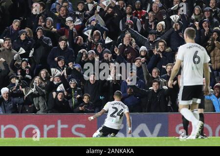 London, Großbritannien. 17. Jan 2020. LONDON, ENGLAND - 17.Januar Anthony Knockaert von Fulham feiert seine Mannschaften erste Ziel während der Sky Bet Championship Match zwischen Fulham und Middlesbrough im Craven Cottage, London am Freitag, den 17. Januar 2020. (Credit: Jacques Feeney | MI Nachrichten) das Fotografieren dürfen nur für Zeitung und/oder Zeitschrift redaktionelle Zwecke verwendet werden, eine Lizenz für die gewerbliche Nutzung Kreditkarte erforderlich: MI Nachrichten & Sport/Alamy leben Nachrichten Stockfoto