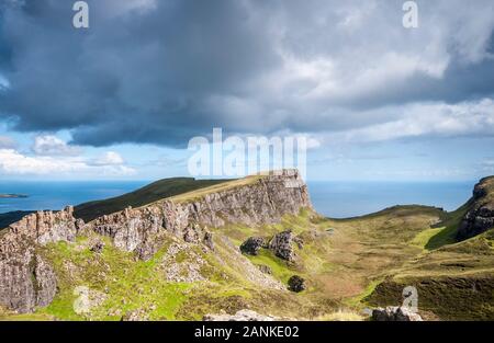 Malerische Ansicht des Quiraing auf der Insel Skye, Schottland, Großbritannien Stockfoto