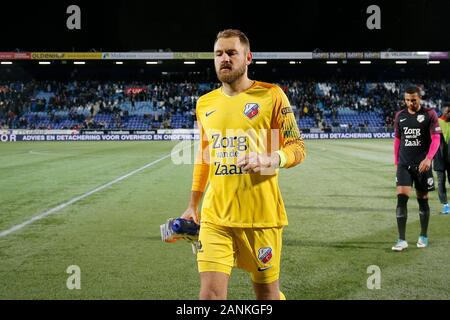 ZWOLLE, 17-01-2020, MAC 3 PARK, Stadion, Fußball, Saison 2019 / 2020, der niederländischen Eredivisie, FC Utrecht Torwart Jeroen Bellefleur nach dem 3-3 zeichnen während des Spiels PEC Zwolle FC Utrecht enttäuscht. Stockfoto