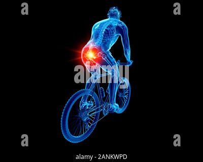 Cyclist's Skelett, Abbildung Stockfoto