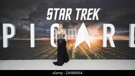 LONDON, ENGLAND - Januar 15: Jeri Ryan besucht die Europäische Premiere von Amazon Original Star Trek: Picard' im Odeon Luxe Leicester Square auf Januar Stockfoto