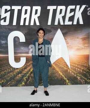 London, Großbritannien. 15 Jan, 2020. Evan Evagora besucht die Europäische Premiere von Amazon Original Star Trek: Picard' im Odeon Luxe Leicester Square in London. Credit: SOPA Images Limited/Alamy leben Nachrichten Stockfoto