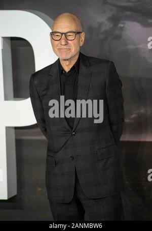 London, Großbritannien. 15 Jan, 2020. Sir Patrick Stewart besucht die Europäische Premiere von Amazon Original Star Trek: Picard' im Odeon Luxe Leicester Square in London. Credit: SOPA Images Limited/Alamy leben Nachrichten Stockfoto