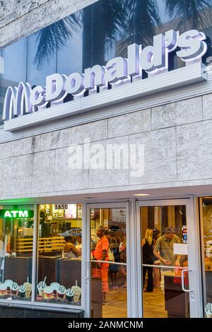 Miami Beach, Florida, Washington Avenue, McDonald's, Burger, Hamburger, Restaurants, Restaurants, Restaurants, Restaurants, Cafés, Fast Food, FL100831017 Stockfoto