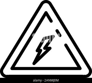 Elektrische Aufmerksamkeit Dreieck, outline Style Stock Vektor