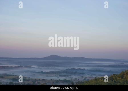 Morgennebel von Bäumen in Khao Takhian Ngo Phetchabun in Thailand. Stockfoto