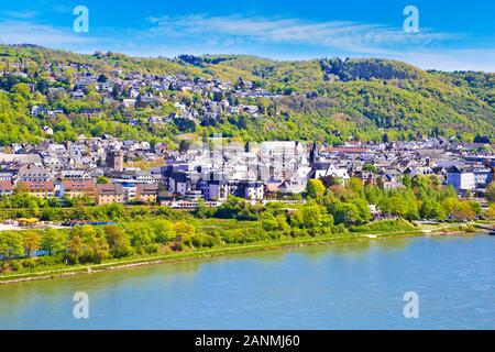 Pamoramic der Koblenze Altstadt, Deutschland. Stockfoto