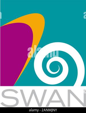 Vektor logo Schwan. Konzept der Mode, Beauty und Spa Stock Vektor