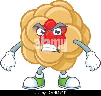 Cartoon Charakter der Chinesen Gold Blume mit Verärgerten Gesicht Stock Vektor