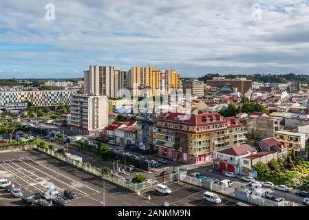 Pointe-à-Pitre, Guadeloupe - Dezember 14, 2018: Blick von Pointe-a-Pitre vom Kreuzfahrtschiff, Guadeloupe, ein Überseeisches Gebiet Frankreichs in der L Stockfoto