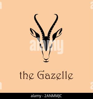 Vektor Zeichen abstrakte Kopf der Afrikanischen Gazelle Stock Vektor