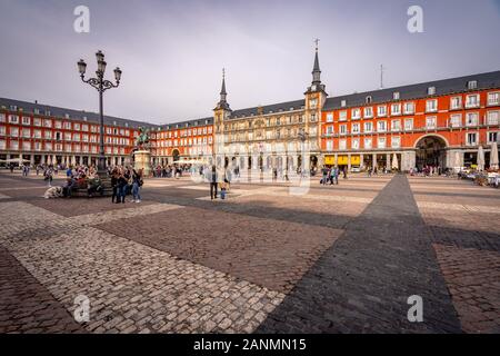 Madrid, Spanien - Plaza Mayor City Square Stockfoto