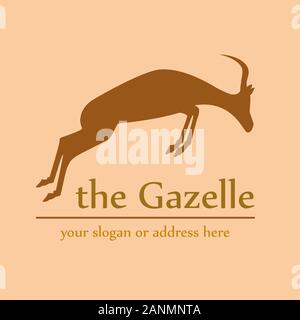 Vektor Zeichen abstrakte Afrikanische gazelle springen Stock Vektor