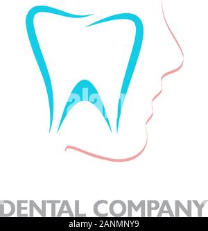 Vektor zeichen Zahnarzt, Blue Tooth und rosa Gesicht Stock Vektor