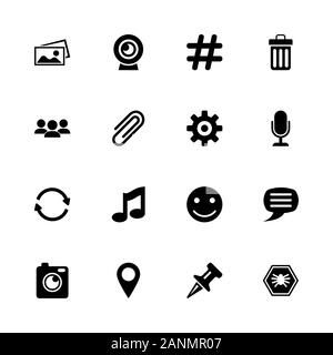 Chat Icons - Erweitern zu jeder Größe - Änderung einer beliebigen Farbe. Flache Vector Icons - Schwarz Abbildung auf weißen Hintergrund. Stock Vektor