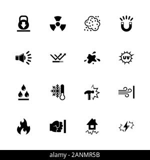 Einfluss Symbole - Erweitern zu jeder Größe - Änderung einer beliebigen Farbe. Flache Vector Icons - Schwarz Abbildung auf weißen Hintergrund. Stock Vektor