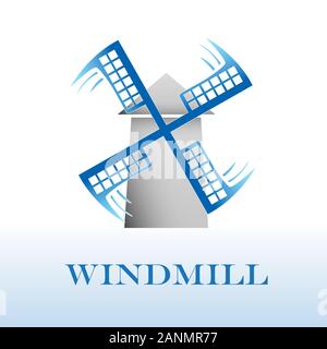 Vektor anmelden Windmühle, Windenergie Stock Vektor