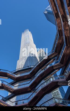Wolkenkratzer vom Schiff in Hudson Yards.Manhattan. Manhattan Stockfoto