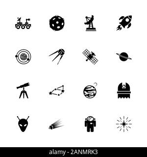 Platz Symbole - Erweitern zu jeder Größe - Änderung einer beliebigen Farbe. Flache Vector Icons - Schwarz Abbildung auf weißen Hintergrund. Stock Vektor