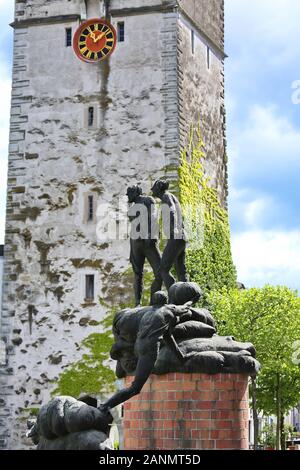 Ravensburg, Deutschland - 05 10 2015: Ravensburg ist eine Stadt in Deutschland, mit vielen historischen Sehenswürdigkeiten Stockfoto