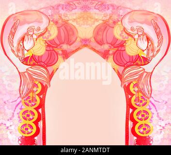 Japanische Karpfen Koi Fish - vintage, künstlerischen Rahmen Stockfoto