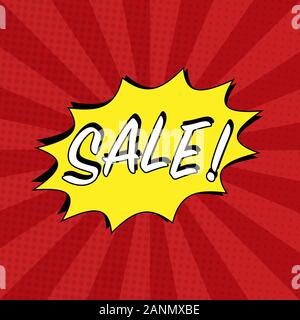 Verkauf Comic Sprechblase Hintergrund im Comic-stil Vector Illustration Stock Vektor