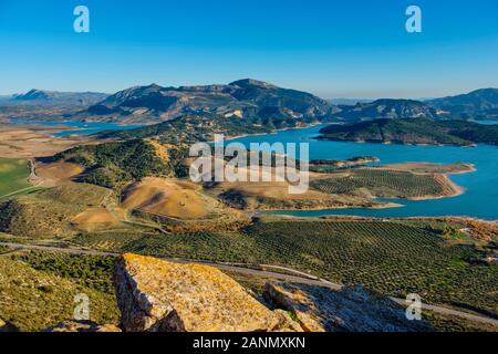 Die drei Stauseen, Graf von Guadalhorce, Guadalhorce und Guadalteba. Natur Umwelt Naturpark von Ardales. Provinz Malaga, südlichen Andalusi Stockfoto