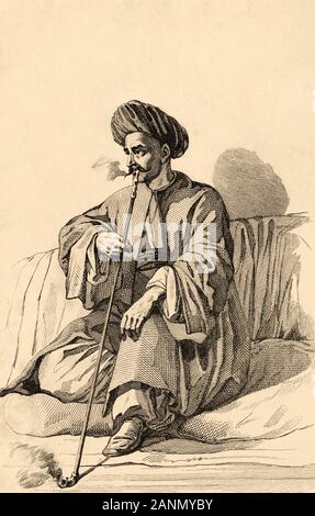 Damaskus Einwohner. Syrien. Geschichte von Arabien. Alte Gravur in L'Univers Arabien veröffentlicht, in 1841. Geschichte des alten Arabien Stockfoto