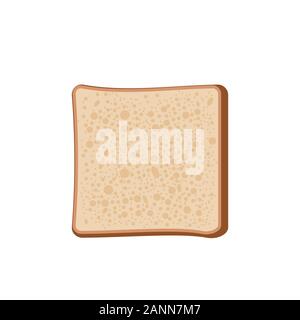 Stück Brot. Toast für Sandwich isoliert. Scheibe der Integral mehl brot. Vollkornbrot Bagel. Ganze Korn gesät gesunde Lebensmittel für Frühstück. Vektor Stock Vektor