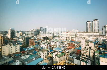 Seoul, Korea-24 APR 2019: Seoul City Center Area Antenne Tag anzeigen Stockfoto