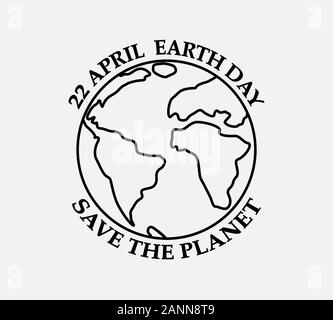 Tag der Erde - Vector Illustration. Tag der Erde - Poster im flachen Design. Tag der Erde Konzept. Stock Vektor