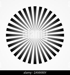 Abstrakte konvergierenden und strahlende Linien. Monochrome Grafiken mit strahlenden-Vector Illustration. Stock Vektor