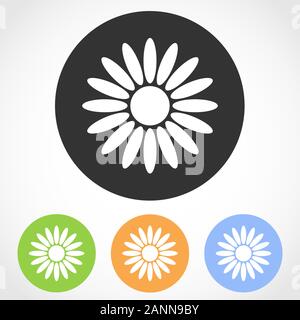 Blume Symbole isoliert auf weißem Hintergrund. Flache Blume-Vector Illustration. Stock Vektor