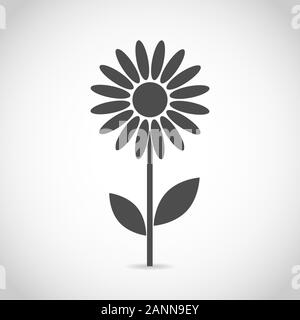 Zusammenfassung Kamille auf weißem Hintergrund. Blume Icon Design. Flache daisy-Vector Illustration. Stock Vektor
