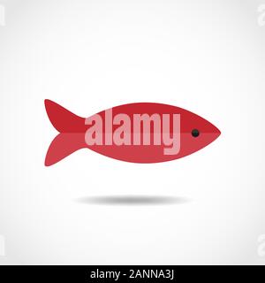 Abstrakt rot Fisch - flache Bauform. Fisch Symbol-Vector Illustration. Stock Vektor