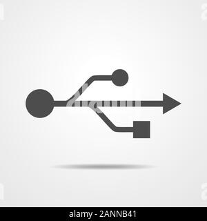 USB-Symbol-Vector Illustration. Einfache flache USB-Zeichen. Stock Vektor