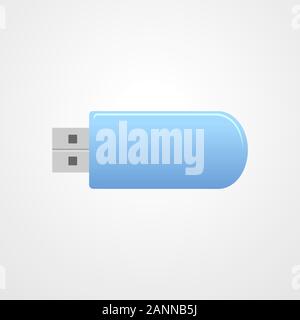 USB-Speichersticks flash drive. Blau universal Flash Laufwerk auf dem weißen Hintergrund. USB-Flash-Laufwerk - Vector Illustration. Stock Vektor