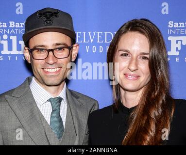 Santa Barbara, CA - Jan 17, 2020: Jonathan Lacocque und Clara Lehmann an der herausragenden Künstler des Jahres" während des 35. Santa Barbar Stockfoto